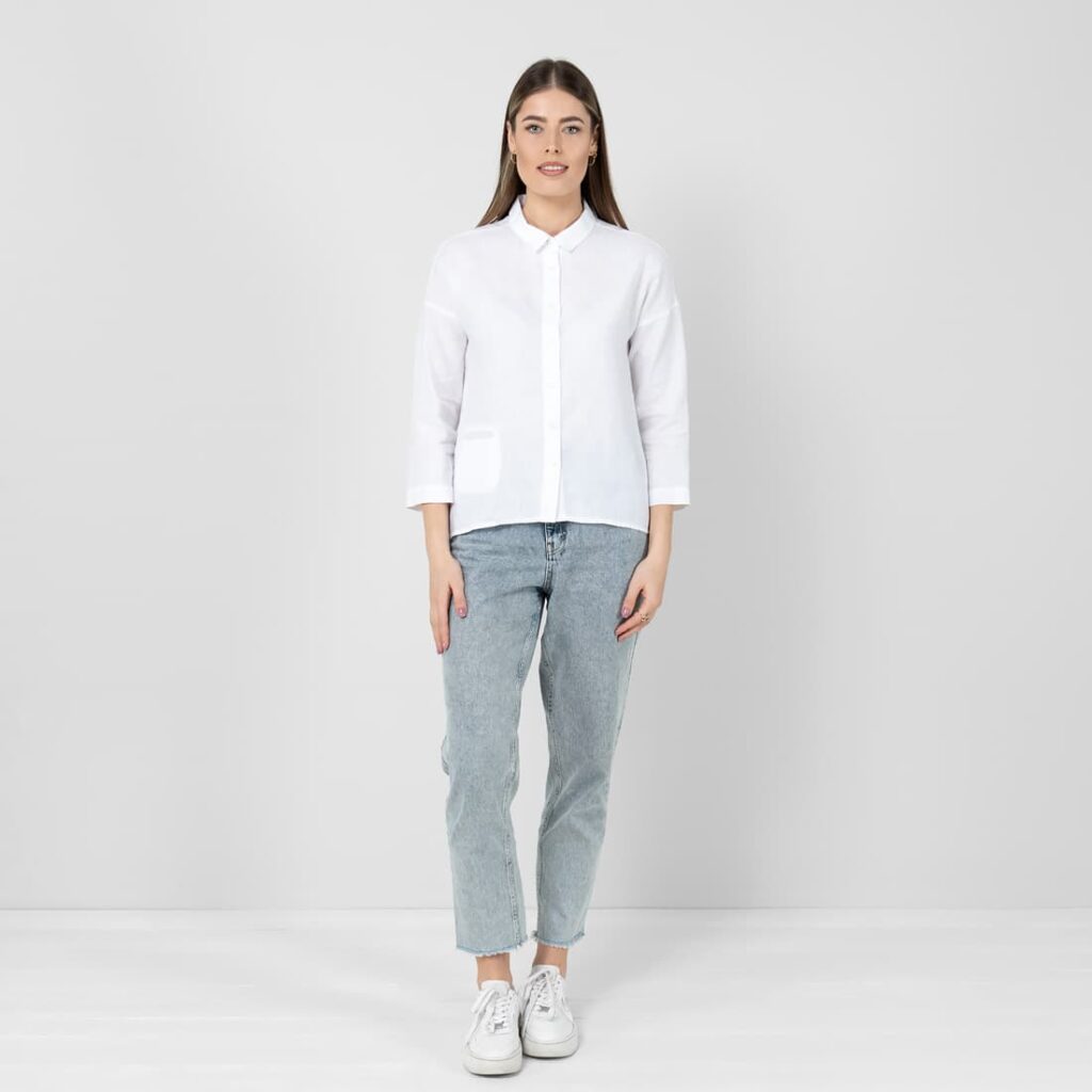 BIANCA Chemise blanche 2 BIANCA white linen blouse full size