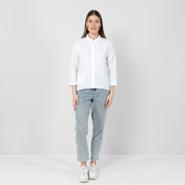 BIANCA white linen blouse full size