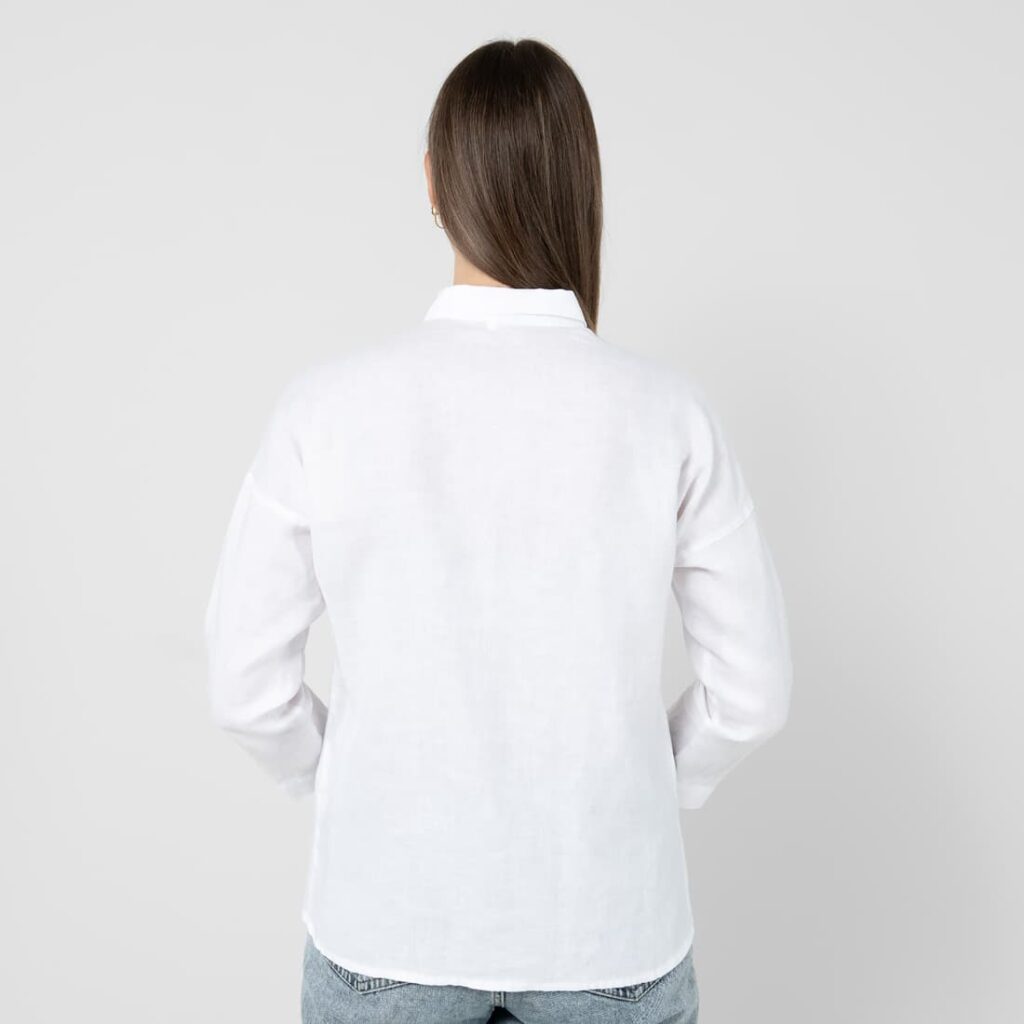 BIANCA Chemise blanche 5 BIANCA white linen blouse back side