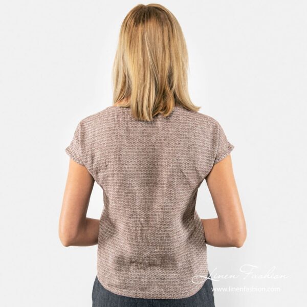 SAINT TROPEZ brown linen blouse back side