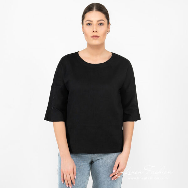 black linen blouse .
