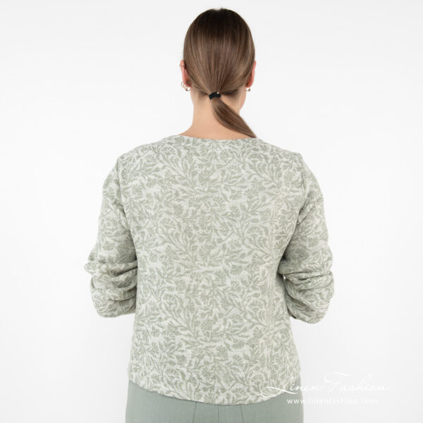 green flower blouse from backside.