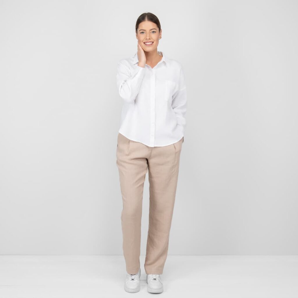 ODILE Chemise blanche 3 white linen shirt blouse washed