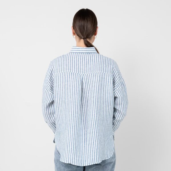 Striped blue linen shirt