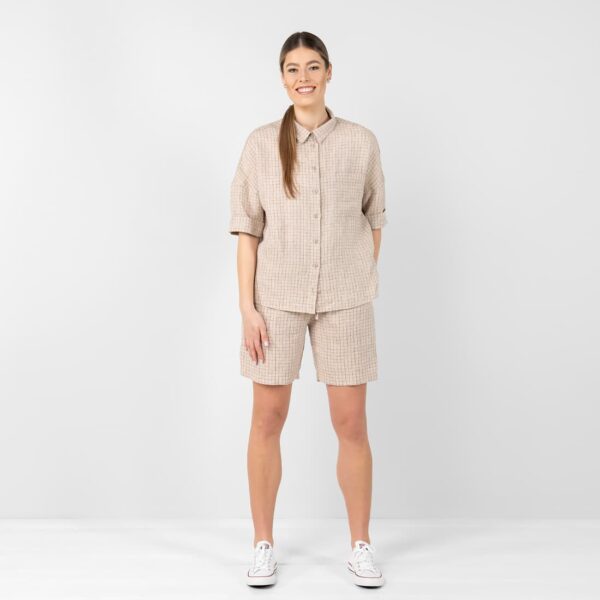 Linen brownish checked shirt
