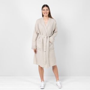 MALTA Peignoir lin naturel 13 Natural linen bathrobe for women
