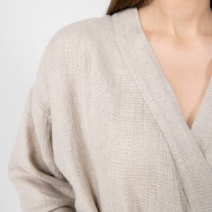 MALTA Peignoir lin naturel 16 Natural linen bathrobe