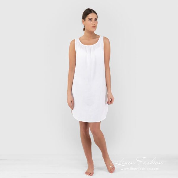 BAHAMA white linen nightgown knee lenght