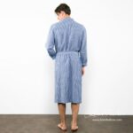 ARAS Peignoir bleu rayures