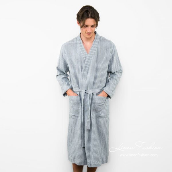 ARAS Peignoir gris rayures