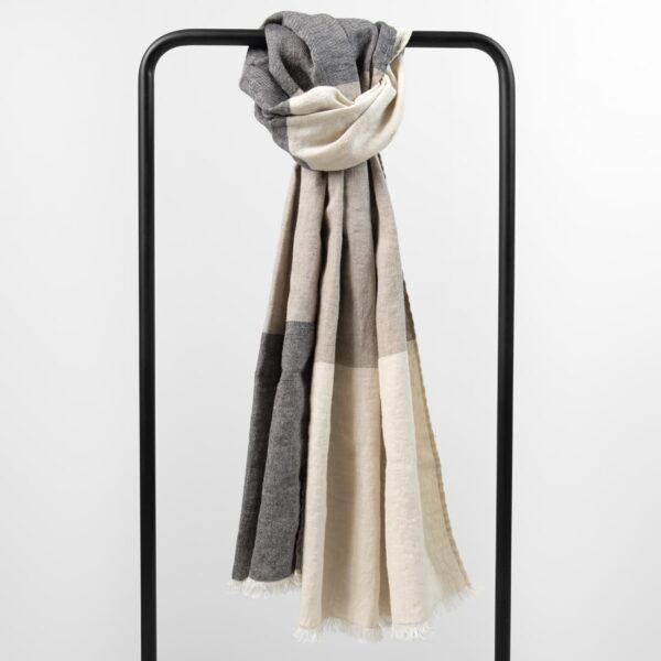 TORBY Châle beige noir