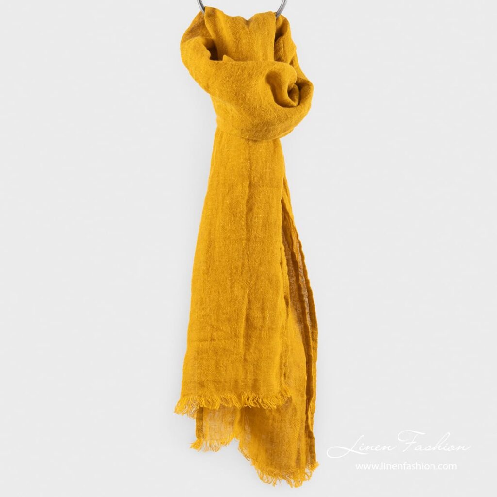 FINO Châle jaune moutarde 2 FINO Châle jaune moutarde – Image 2