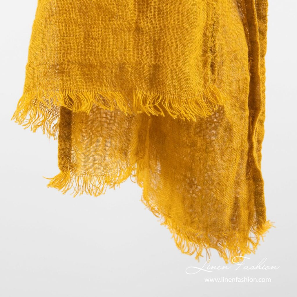 FINO Châle jaune moutarde 3 FINO Châle jaune moutarde – Image 3