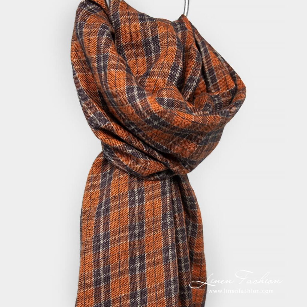 ZOLO Châle brun orange 2 ZOLO Châle brun orange – Image 2
