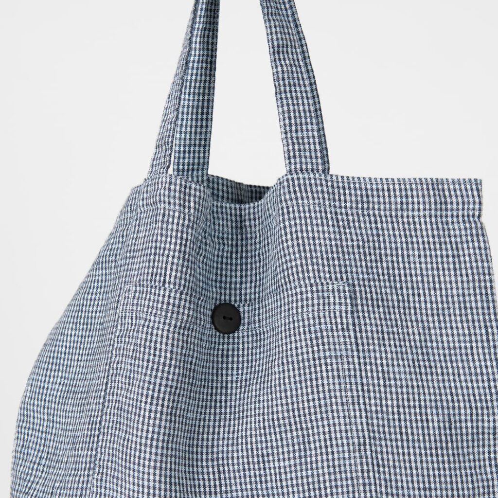 SAGA Sac bleu 2 SAGA blue tote bag, stonewashed linen