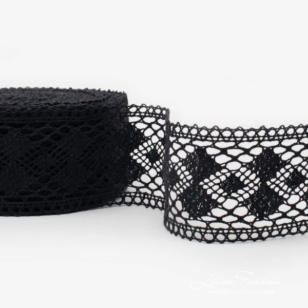Black linen lace no.70