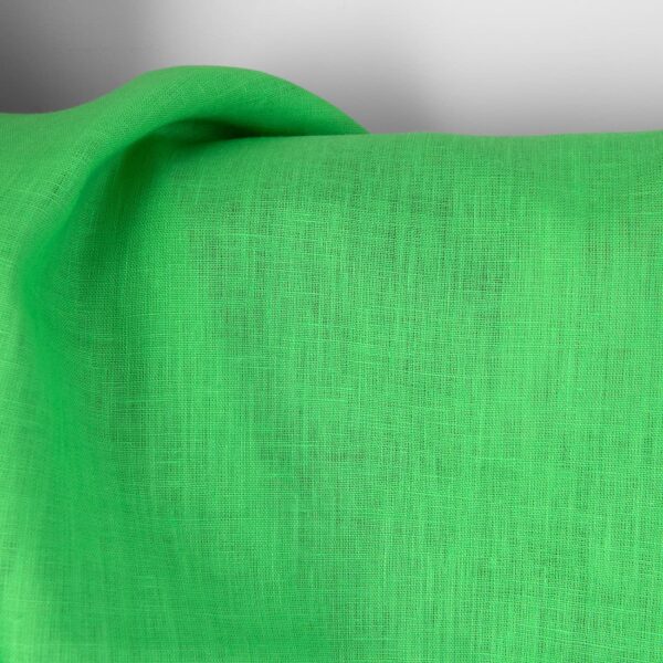 Tissu de lin uni vert fluo – Image 2