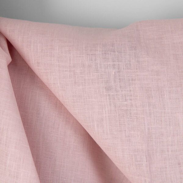 Tissu de lin uni rose pastel – Image 2