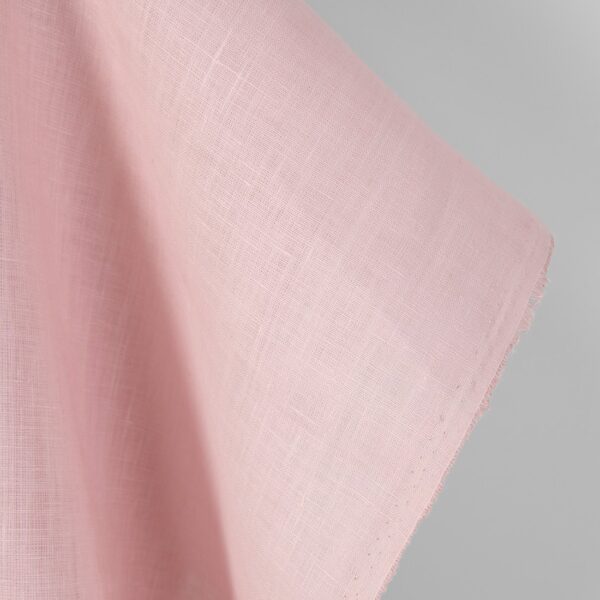 Tissu de lin uni rose pastel – Image 3