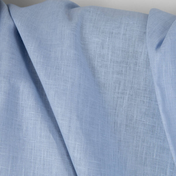 Tissu de lin uni bleu clair pâle – Image 2