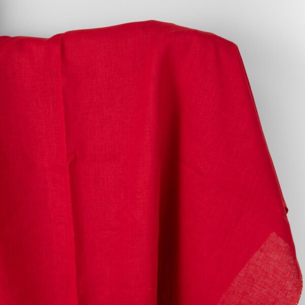 Tissu de lin uni rouge vif