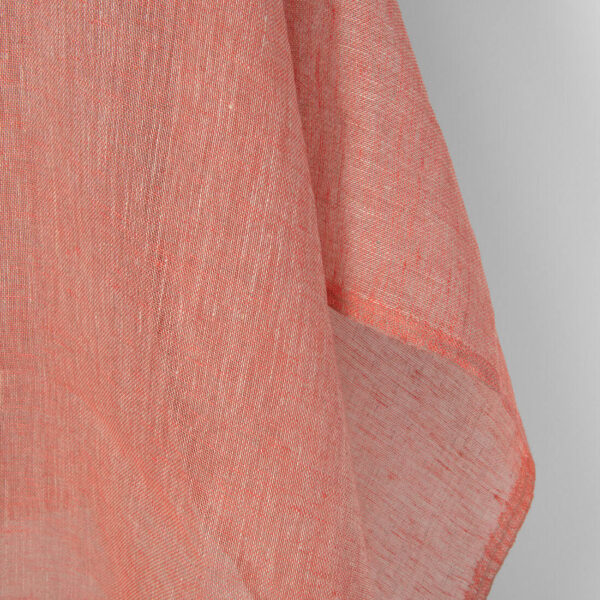 Tissu de lin naturel et gaze rouge saumon – Image 2