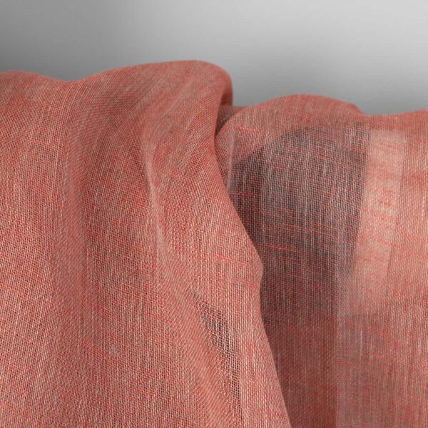 Tissu de lin naturel et gaze rouge saumon – Image 3