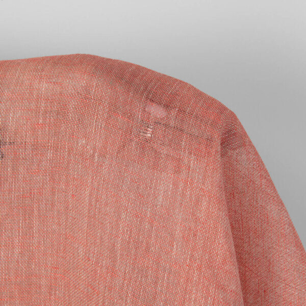 Tissu de lin naturel et gaze rouge saumon – Image 4