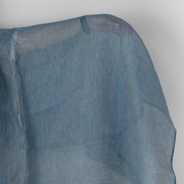 Tissu de lin naturel et gaze bleu électrique