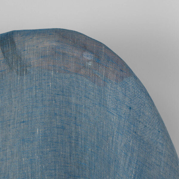 Tissu de lin naturel et gaze bleu électrique – Image 2