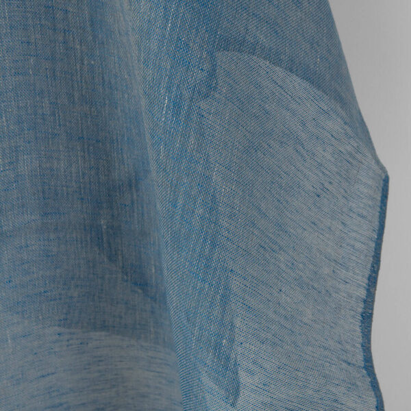 Tissu de lin naturel et gaze bleu électrique – Image 3