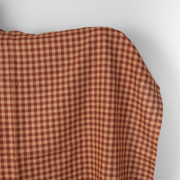 Tissu de lin à carreaux caramel et brun chaud