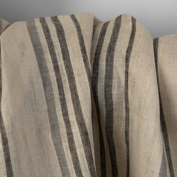 Tissu de lin beige à rayures grises – Image 3