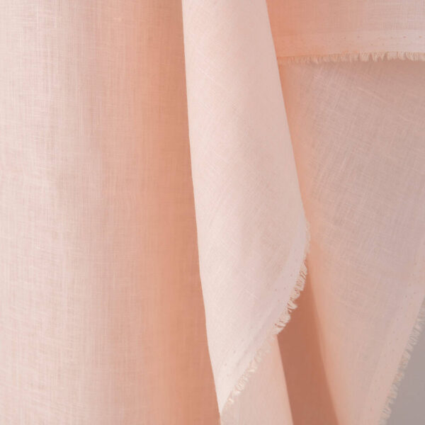 Tissu de lin uni rose pâle – Image 4