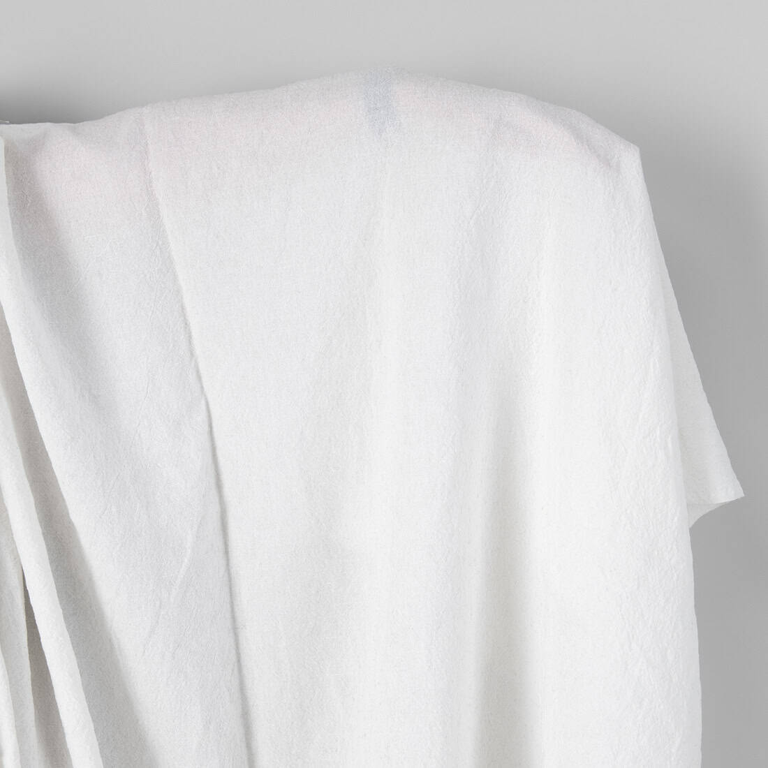 Wide washed linen cotton fabric bright white