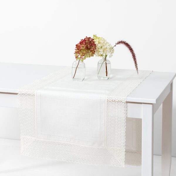 VEILA Chemin de table blanc
