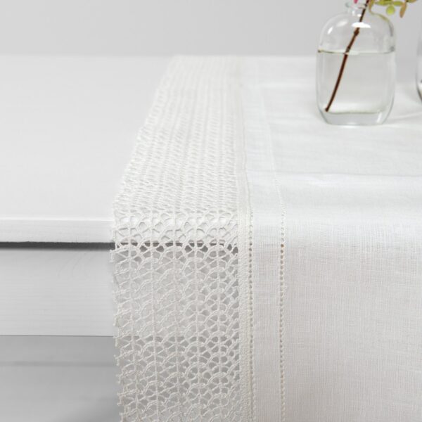 VEILA Chemin de table blanc – Image 2