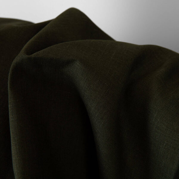 Tissu de lin vert mousse foncé – Image 3