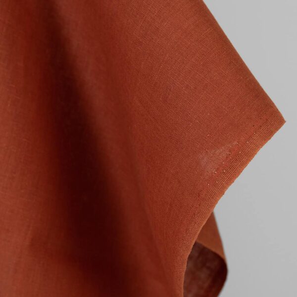 Tissu de lin couleur marron chaud – Image 2