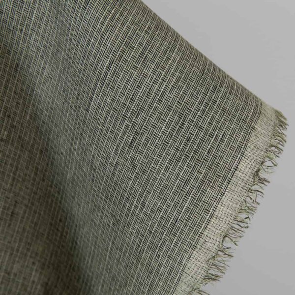Tissu de lin vert-noir à petits motifs
