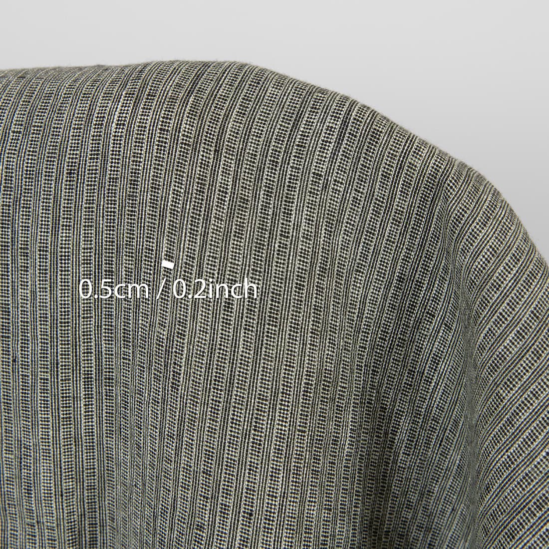 Tissu de lin vert-noir à petites rayures lavé 4 Tissu de lin vert-noir à petites rayures lavé – Image 4