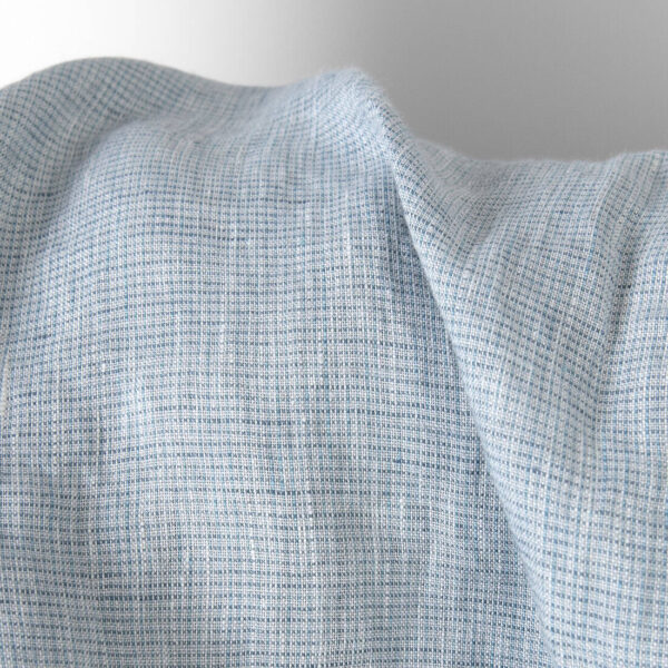Tissu de lin bleu clair mélangé lavé – Image 3