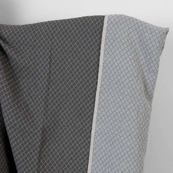 Washed linen cotton fabric diamond jacquard