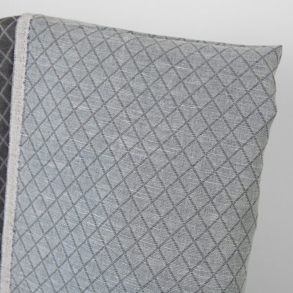 Tissu en lin et coton jacquard à losanges gris – Image 2