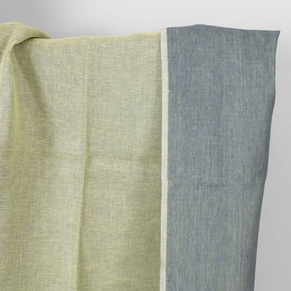Tissu de lin gris jaune double face