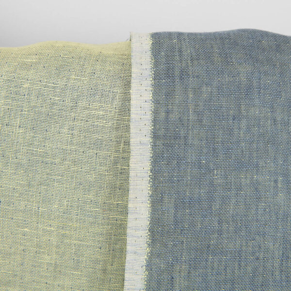 Tissu de lin gris jaune double face – Image 2