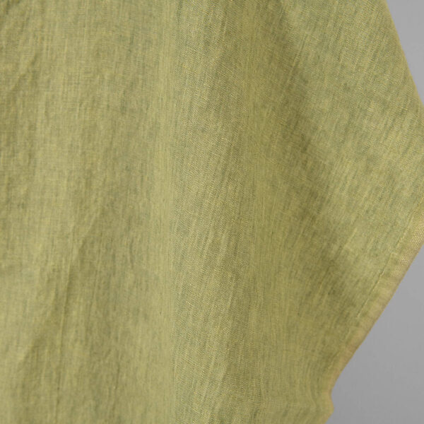 Tissu de lin vert clair mélangé lavé – Image 2