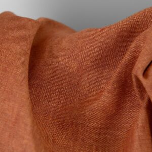 Tissu de lin mélangé brun chaud et argile