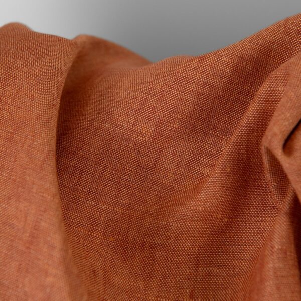 Tissu de lin mélangé brun chaud et argile – Image 3