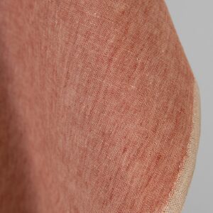 Tissu de lin rouge brique et beige mélangé